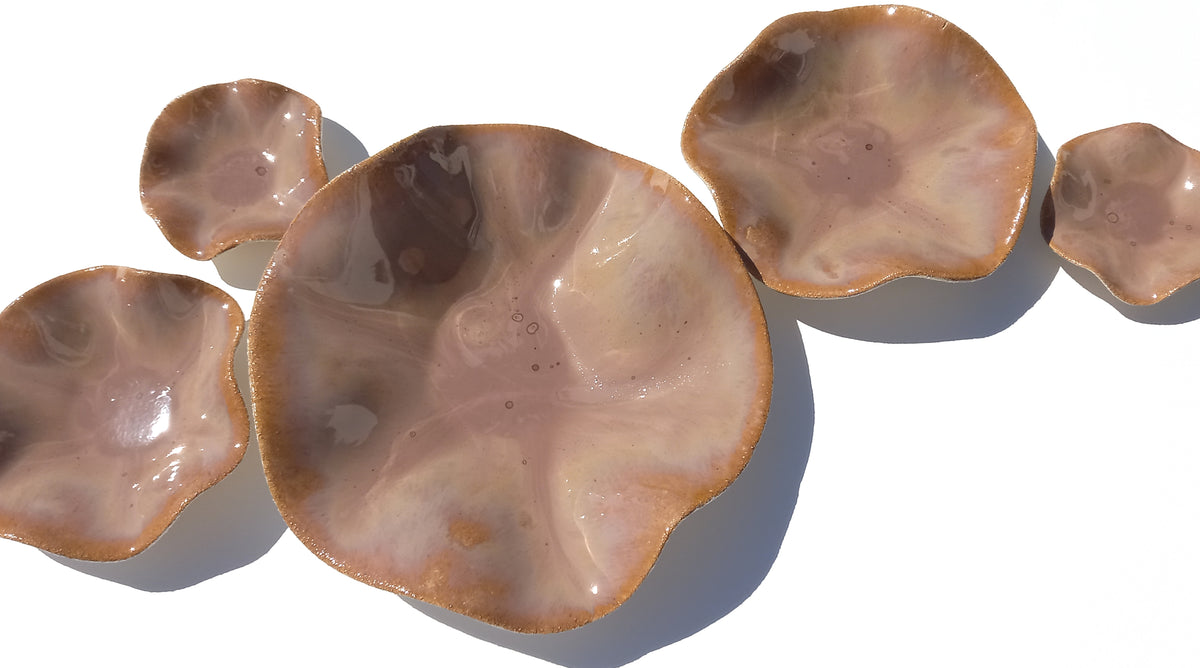 Desert Blush & Caramel Porcelain Art Sculpture: Custom Ceramic Wall Decor, Made to Order