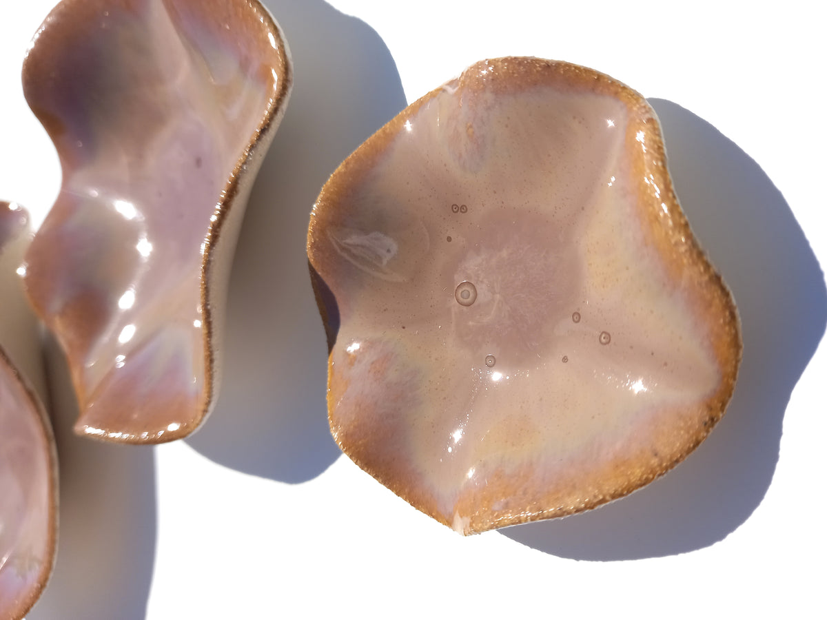 Desert Blush & Caramel Porcelain Art Sculpture: Custom Ceramic Wall Decor, Made to Order