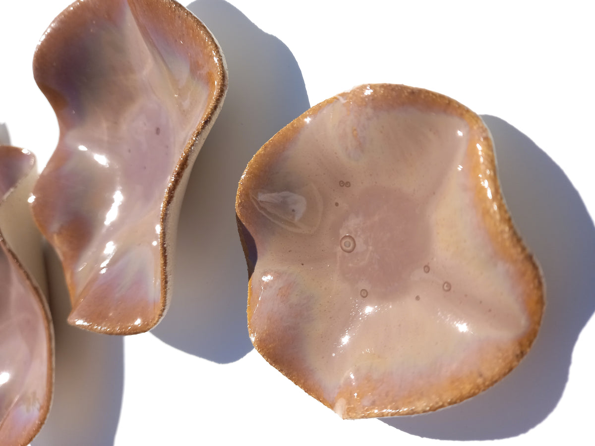 Desert Blush & Caramel Porcelain Art Sculpture: Custom Ceramic Wall Decor, Made to Order