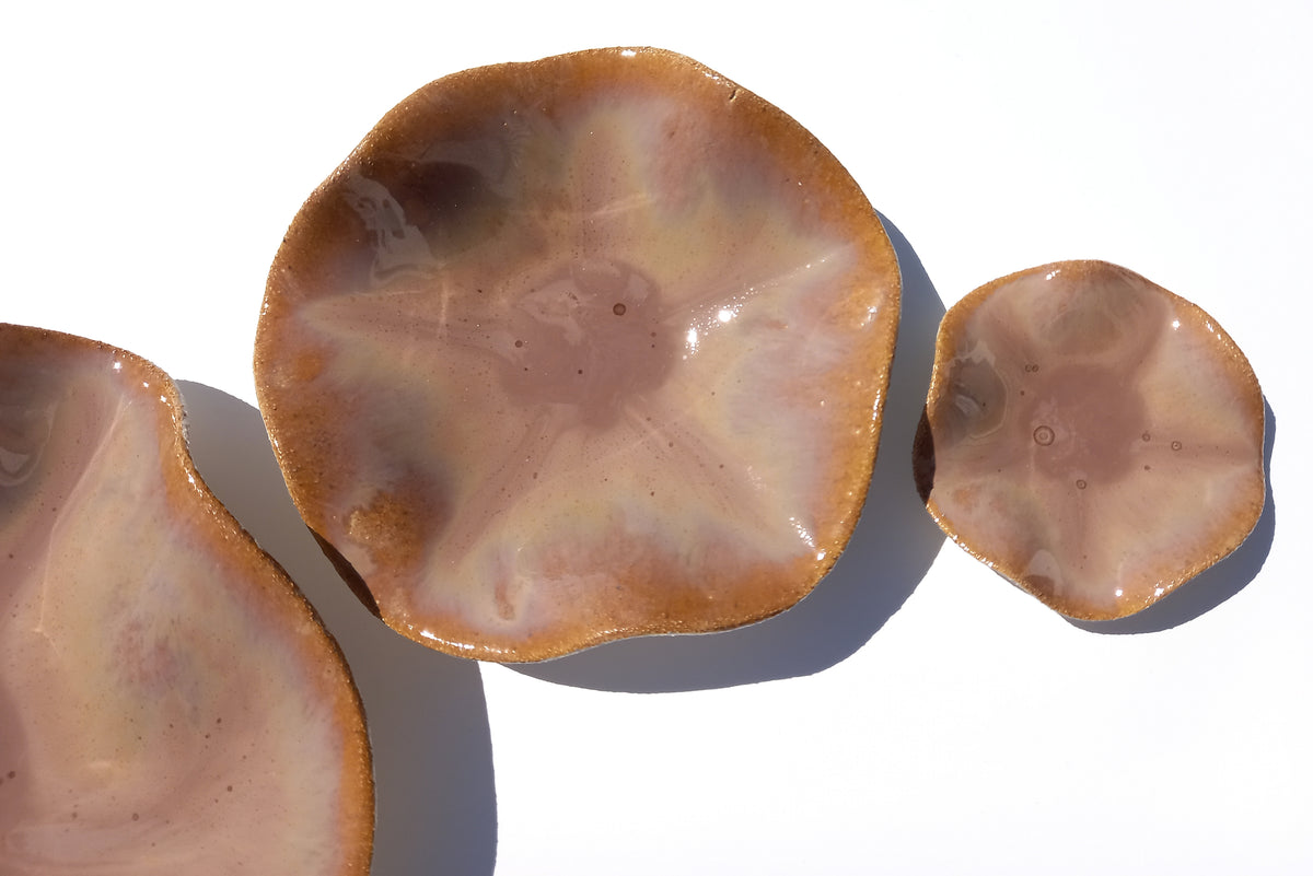 Desert Blush & Caramel Porcelain Art Sculpture: Custom Ceramic Wall Decor, Made to Order
