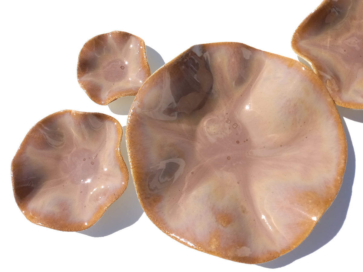 Desert Blush & Caramel Porcelain Art Sculpture: Custom Ceramic Wall Decor, Made to Order