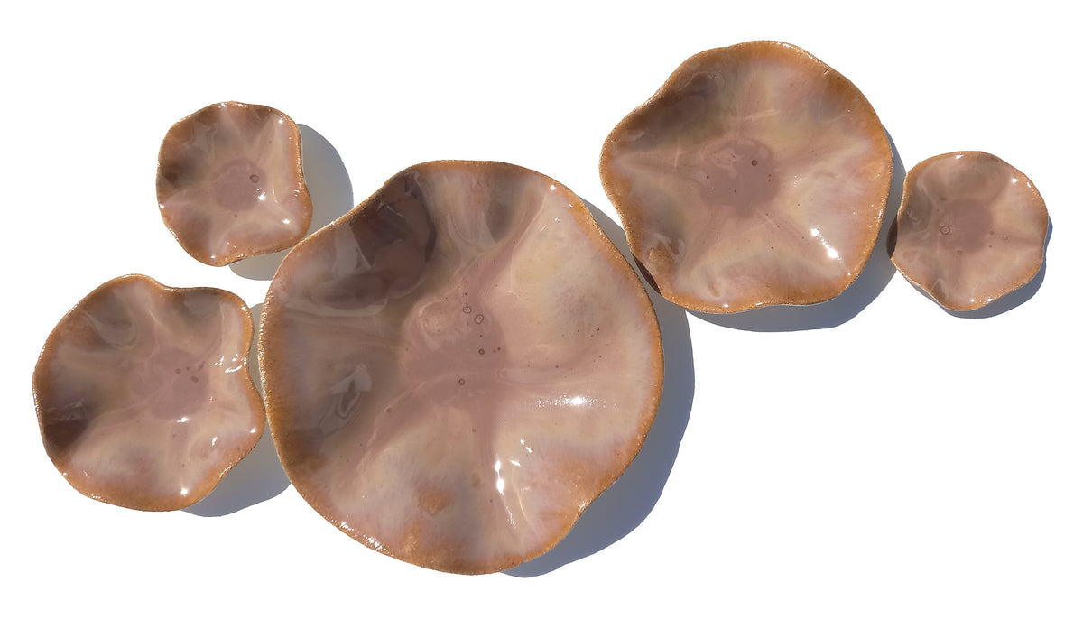 Desert Blush & Caramel Porcelain Art Sculpture: Custom Ceramic Wall Decor, Made to Order