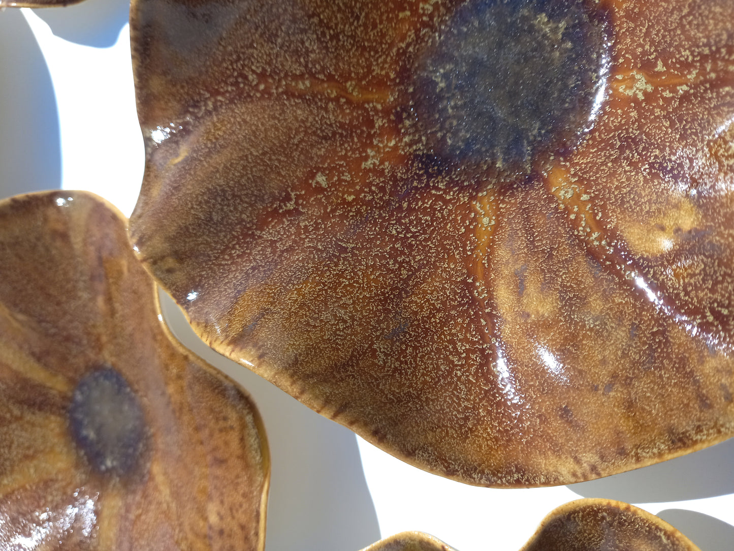 Amber Earth & Ochre Porcelain Tulip Wall Art Sculpture Set - Handmade to Order