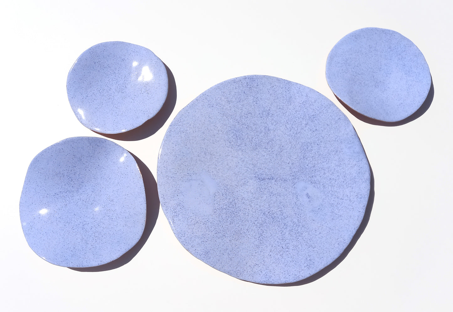 Lavender Blue Glazed Terracotta Wall Art - Ceramic Sculpture - Modern Decorative Tiles - Made to Order