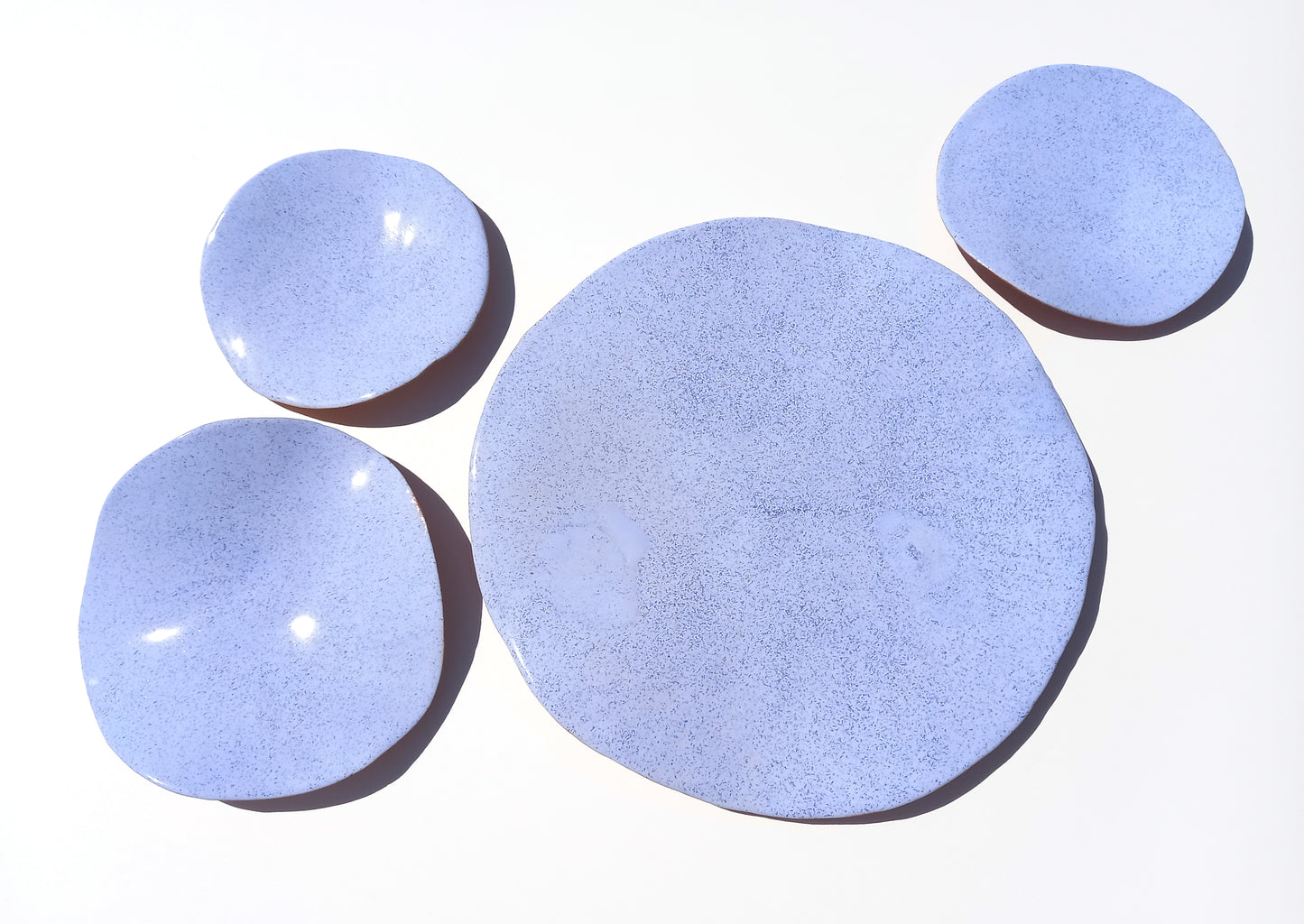 Lavender Blue Glazed Terracotta Wall Art - Ceramic Sculpture - Modern Decorative Tiles - Made to Order