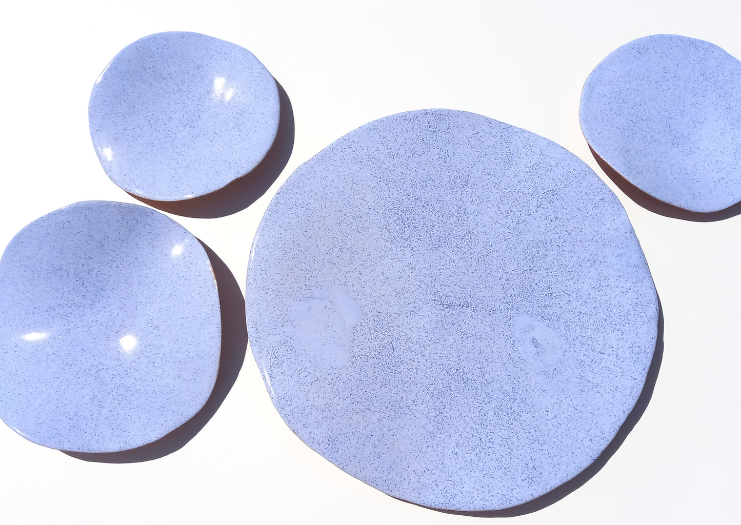 Lavender Blue Glazed Terracotta Wall Art - Ceramic Sculpture - Modern Decorative Tiles - Made to Order