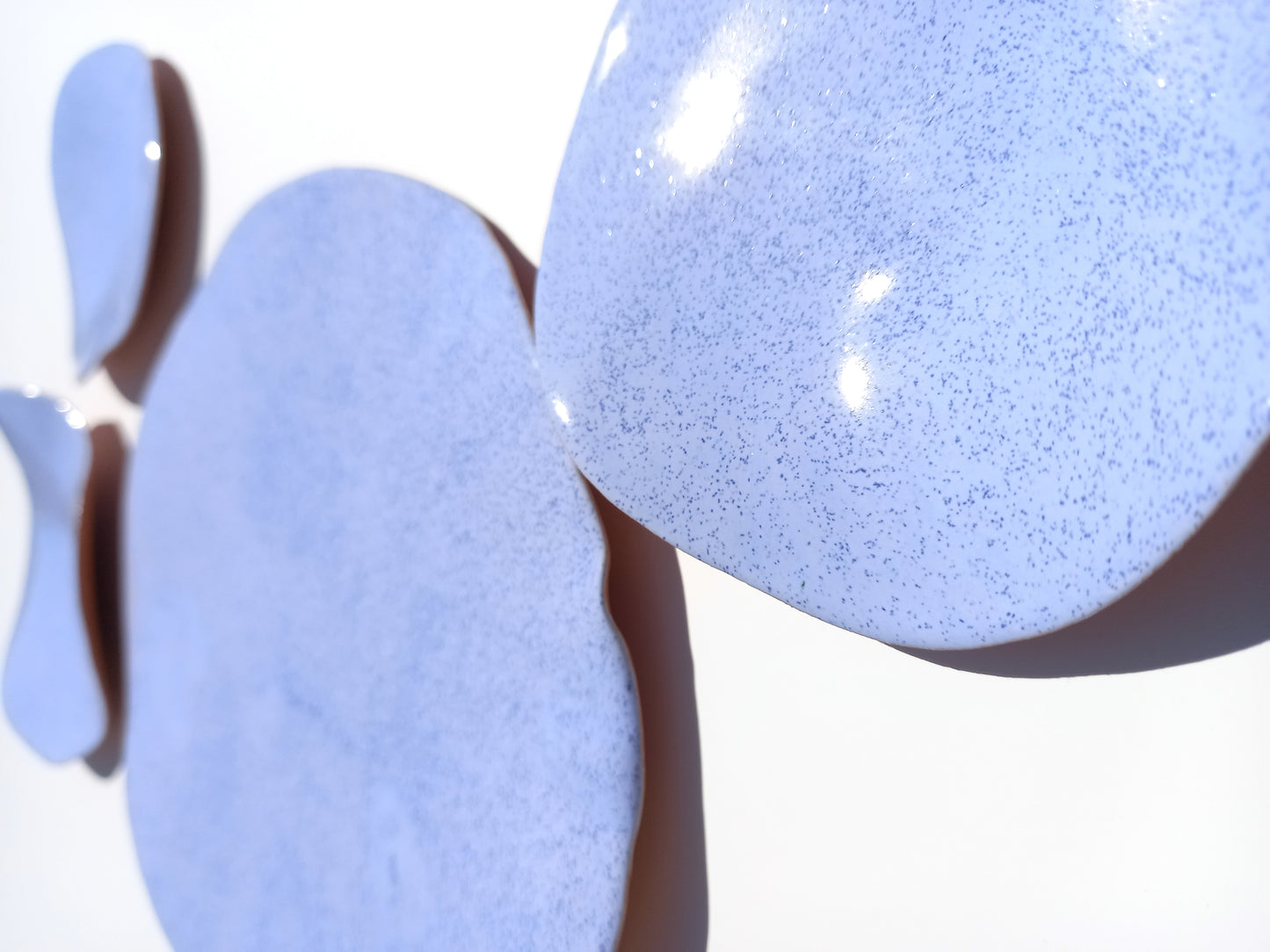 Lavender Blue Glazed Terracotta Wall Art - Ceramic Sculpture - Modern Decorative Tiles - Made to Order