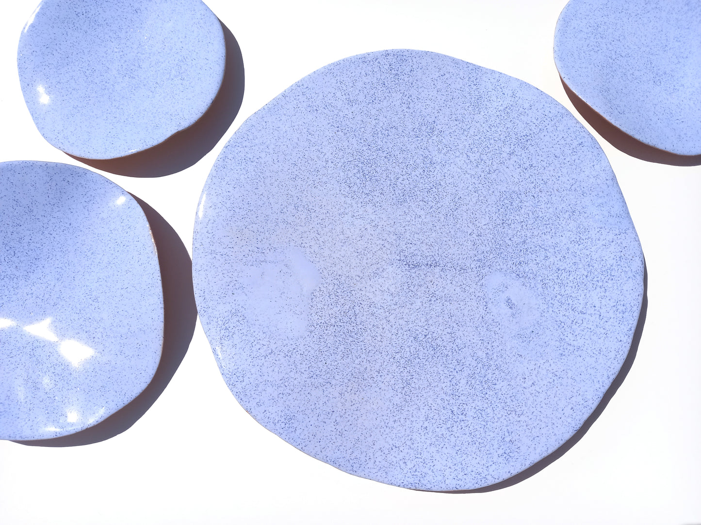 Lavender Blue Glazed Terracotta Wall Art - Ceramic Sculpture - Modern Decorative Tiles - Made to Order