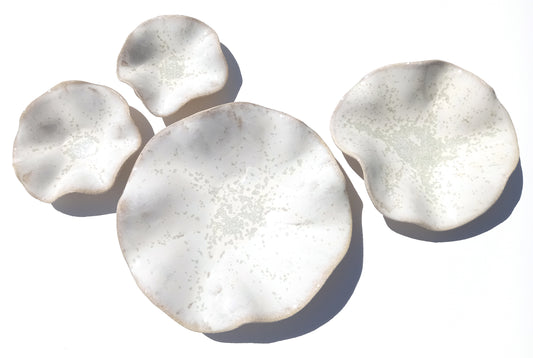 Alabaster White Porcelain Art Sculpture: Oatmeal Custom Ceramic Wall Decor, Made to Order