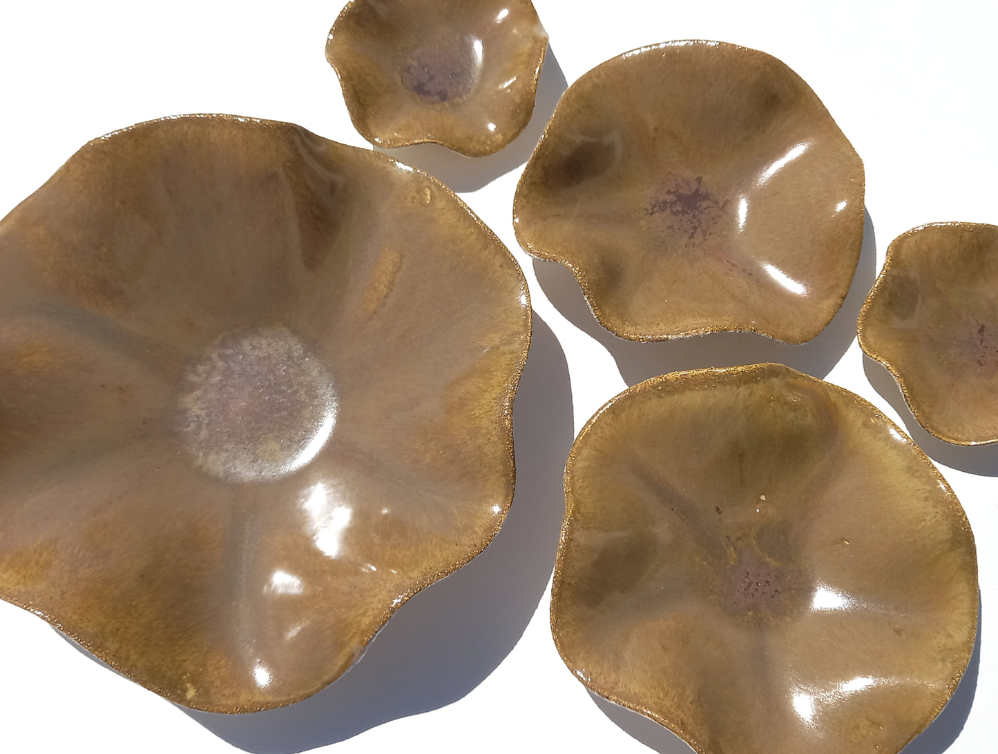Warm Caramel Ceramic Wall Installation, Organic Art Sculpture, Made to Order