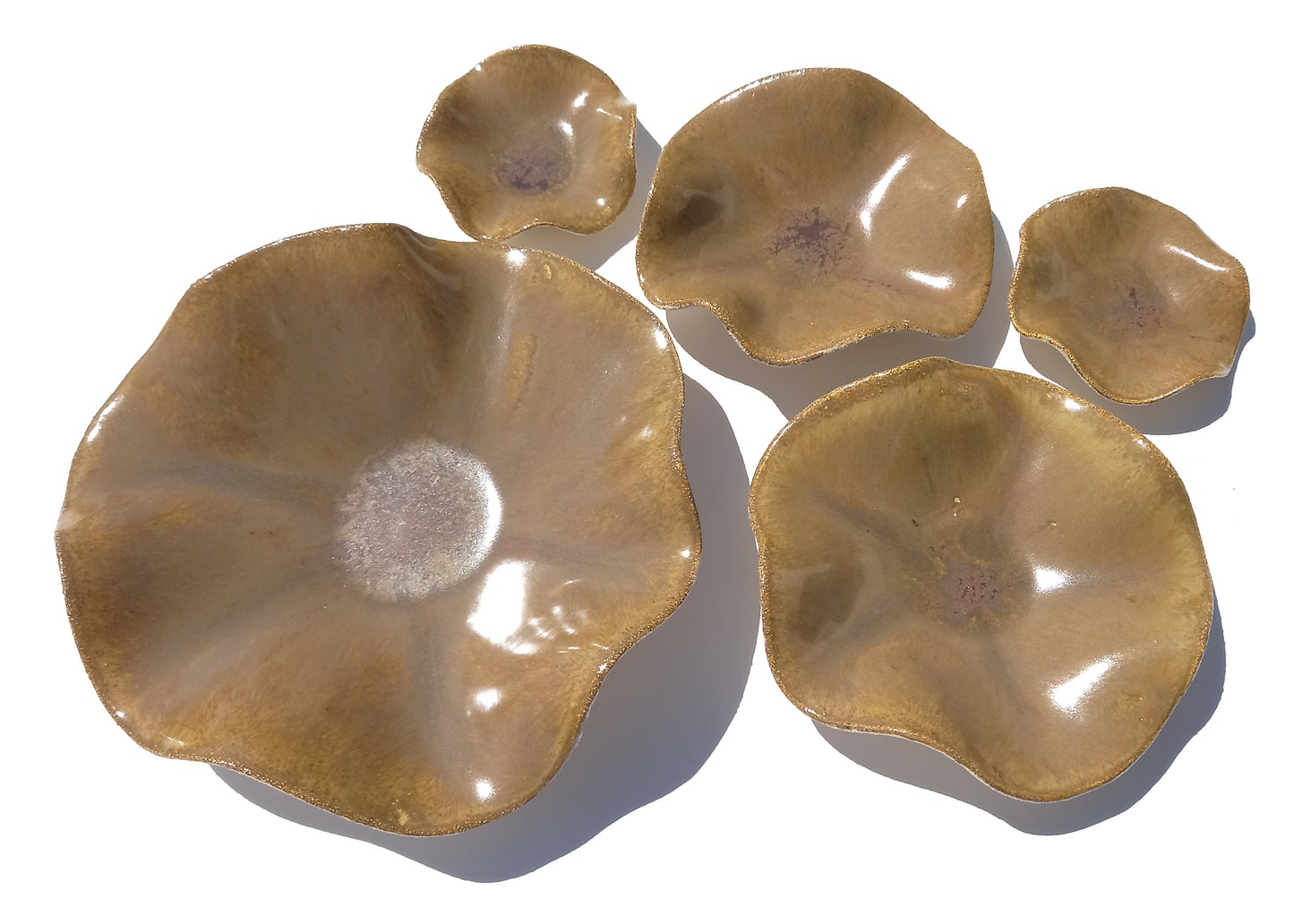 Warm Caramel Ceramic Wall Installation, Organic Art Sculpture, Made to Order