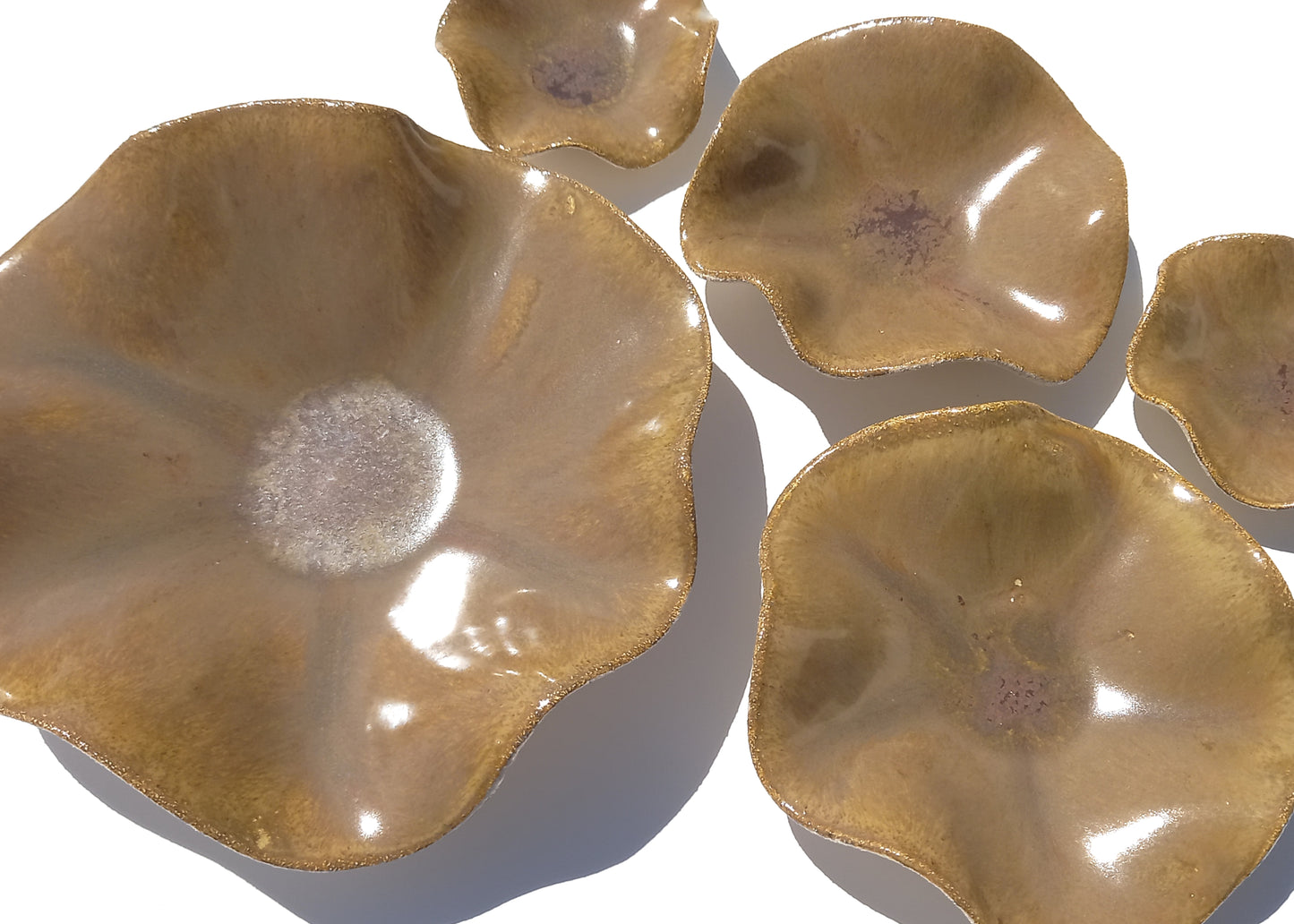Warm Caramel Ceramic Wall Installation, Organic Art Sculpture, Made to Order