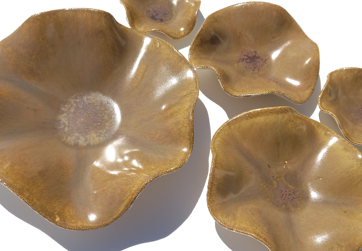 Warm Caramel Ceramic Wall Installation, Organic Art Sculpture, Made to Order