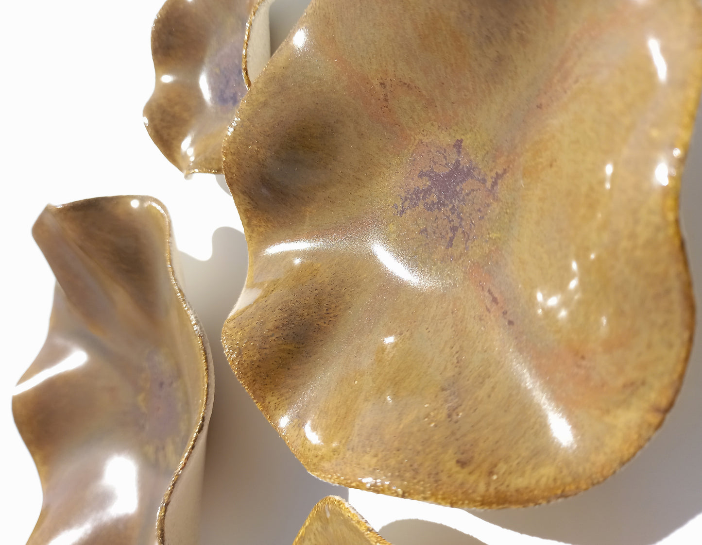 Warm Caramel Ceramic Wall Installation, Organic Art Sculpture, Made to Order
