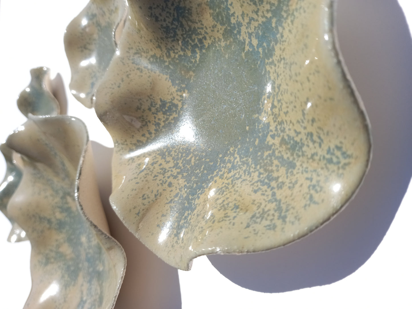 Muted Sage Green Porcelain Art Sculpture: Custom Ceramic Wall Decor, Made to Order