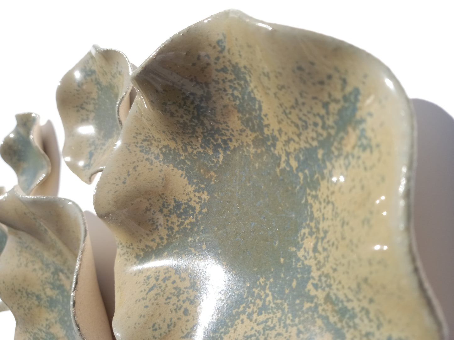 Muted Sage Green Porcelain Art Sculpture: Custom Ceramic Wall Decor, Made to Order