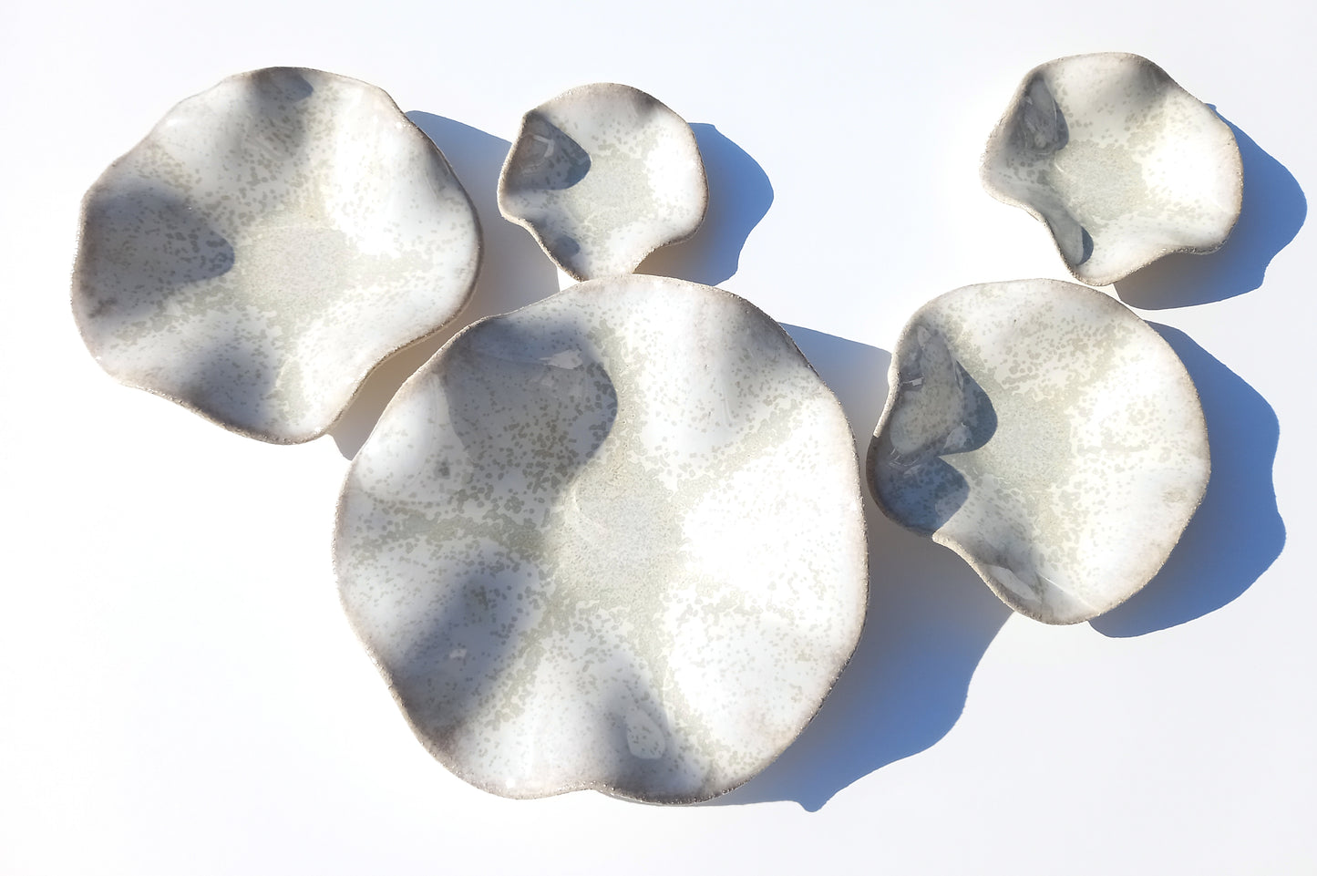 Alabaster Speckle White Porcelain Art Sculpture: Oatmeal Custom Ceramic Wall Decor, Made to Order