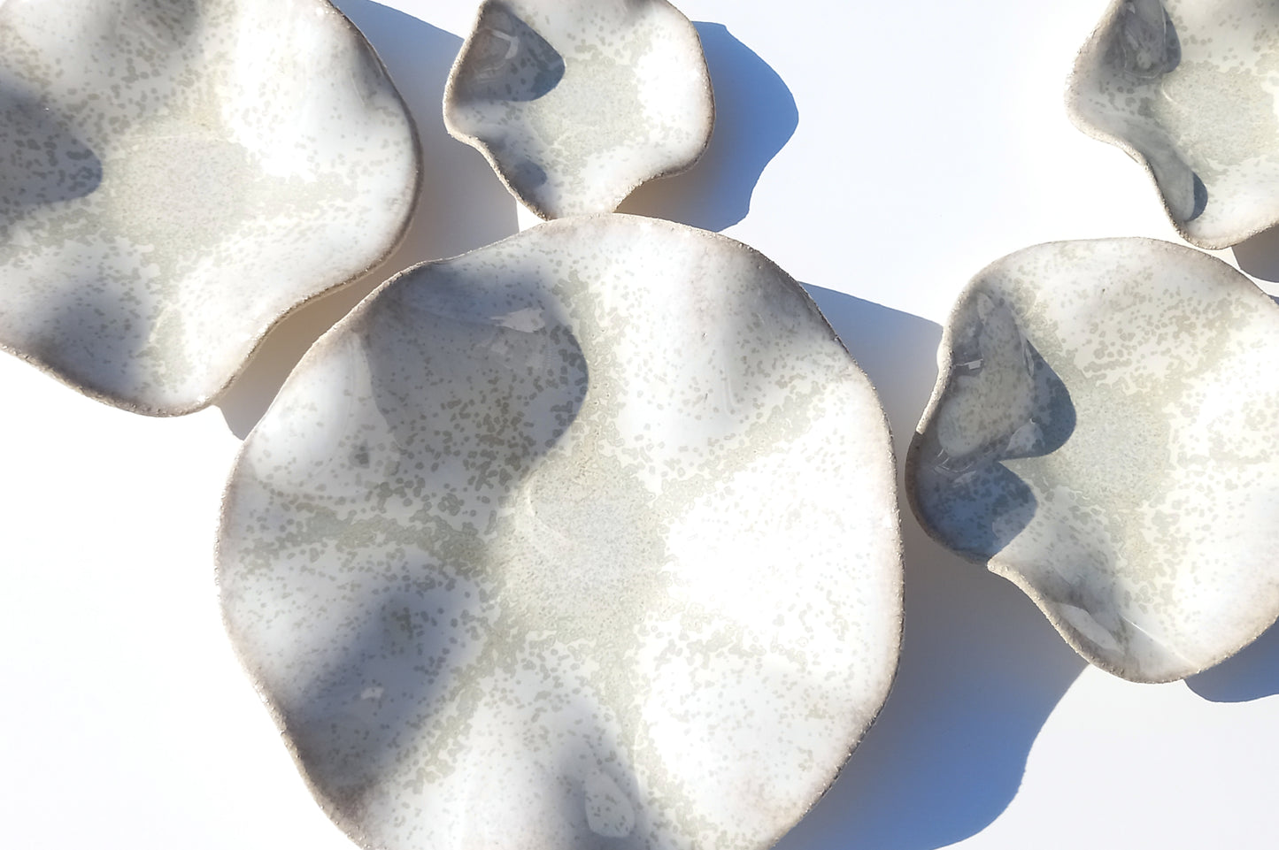 Alabaster Speckle White Porcelain Art Sculpture: Oatmeal Custom Ceramic Wall Decor, Made to Order