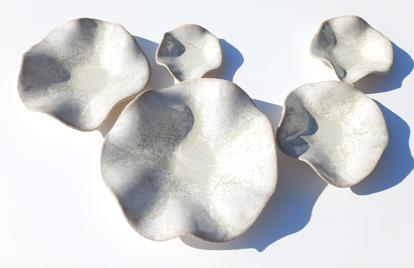 Alabaster Speckle White Porcelain Art Sculpture: Oatmeal Custom Ceramic Wall Decor, Made to Order