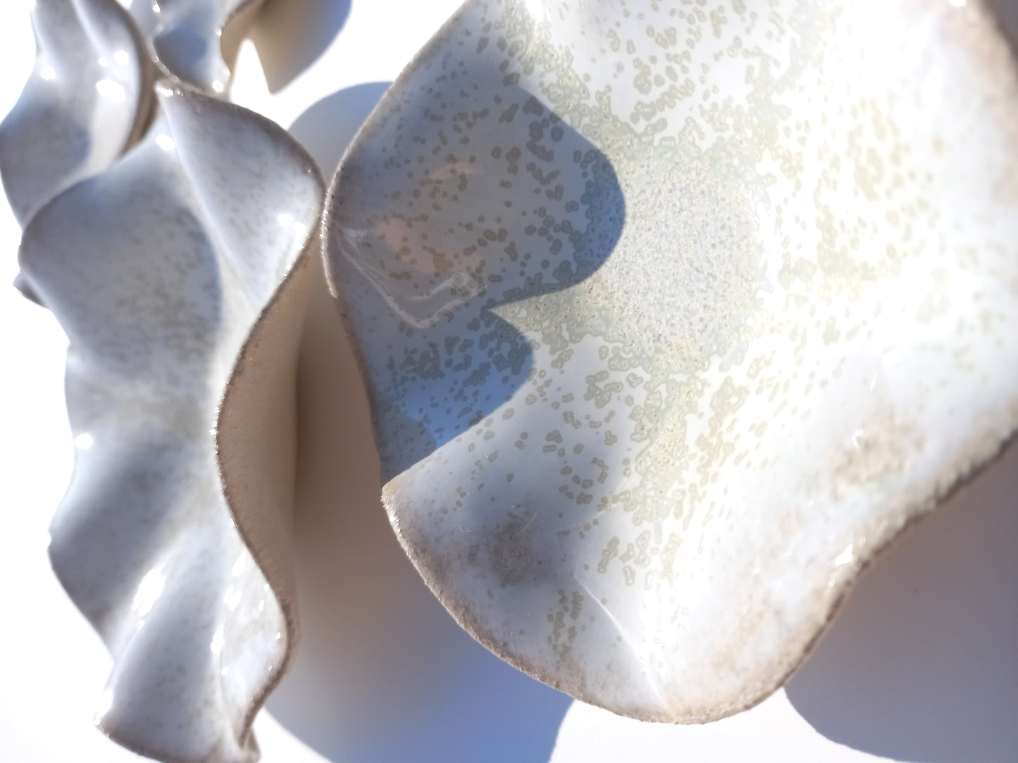 Alabaster Speckle White Porcelain Art Sculpture: Oatmeal Custom Ceramic Wall Decor, Made to Order