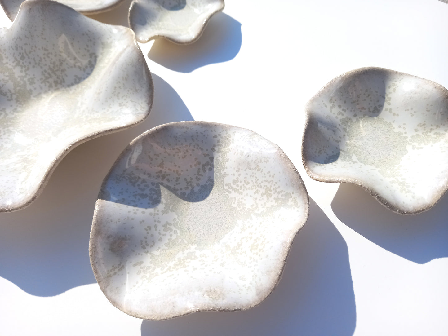 Alabaster Speckle White Porcelain Art Sculpture: Oatmeal Custom Ceramic Wall Decor, Made to Order