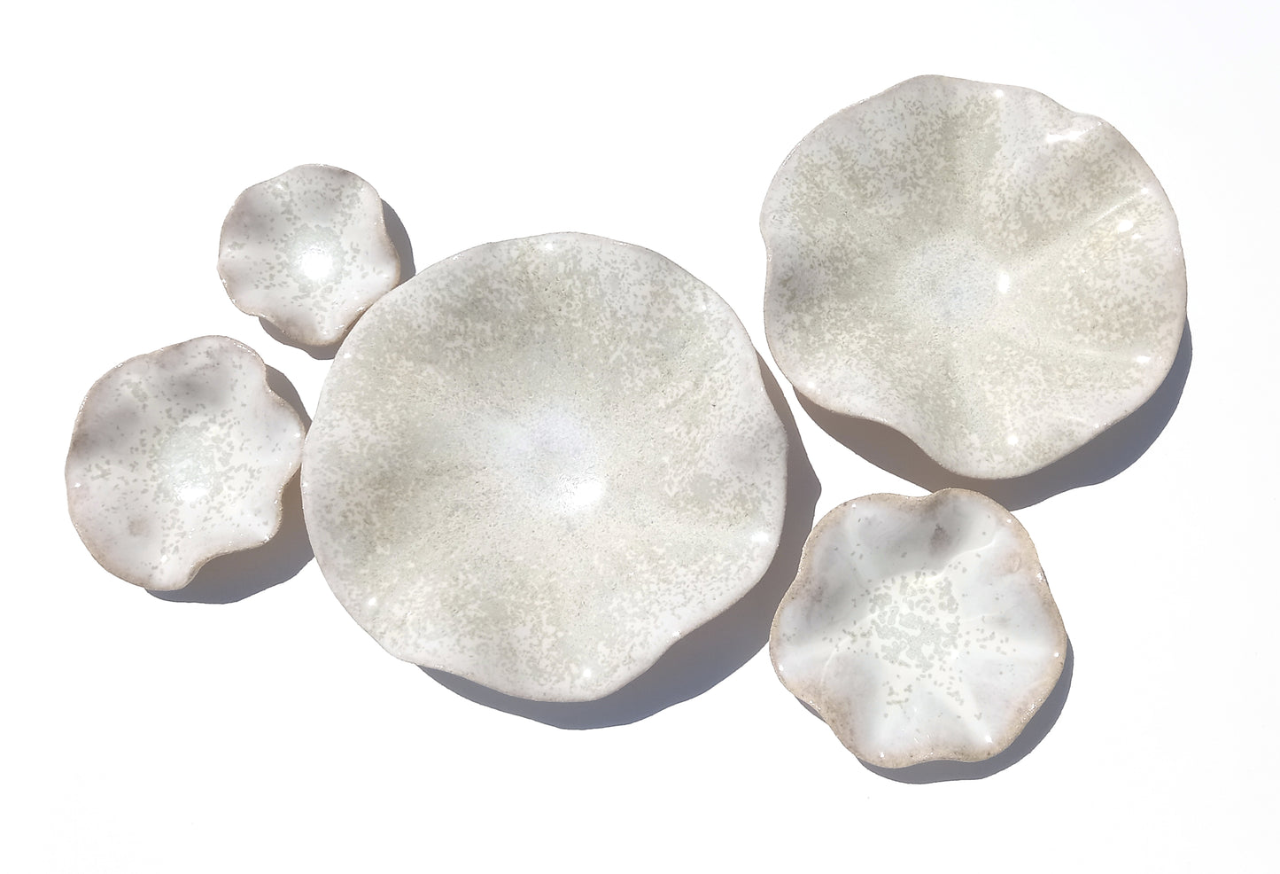 Alabaster Speckle White Porcelain Art Sculpture: Ivory Ceramic Wall Decor, Made to Order