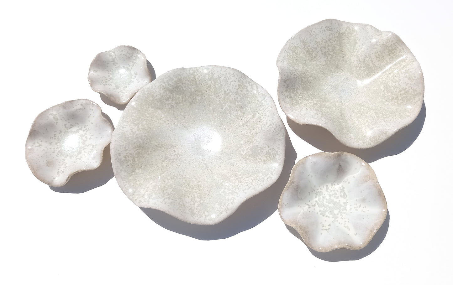 Alabaster Speckle White Porcelain Art Sculpture: Ivory Ceramic Wall Decor, Made to Order