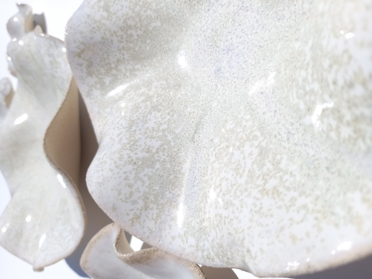 Alabaster Speckle White Porcelain Art Sculpture: Ivory Ceramic Wall Decor, Made to Order