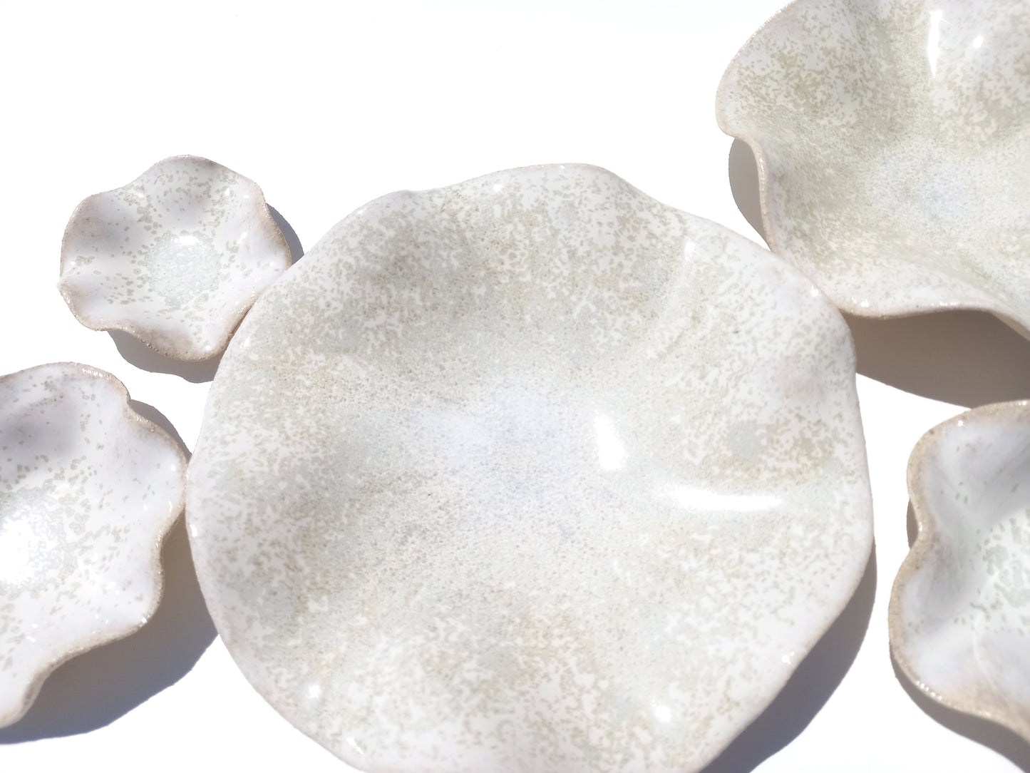 Alabaster Speckle White Porcelain Art Sculpture: Ivory Ceramic Wall Decor, Made to Order