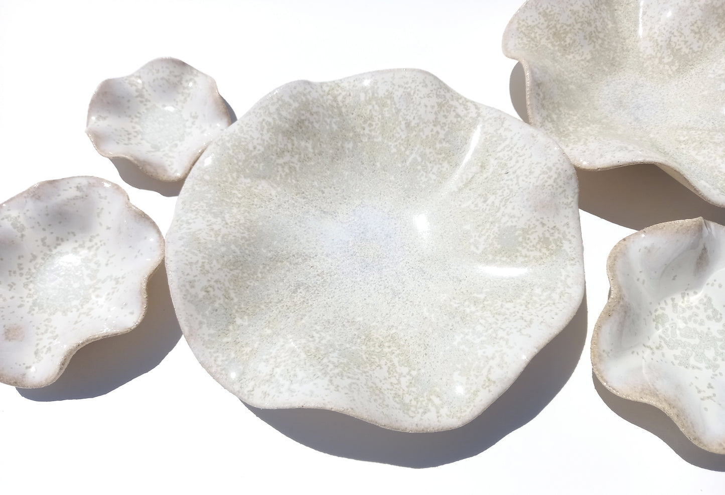 Alabaster Speckle White Porcelain Art Sculpture: Ivory Ceramic Wall Decor, Made to Order