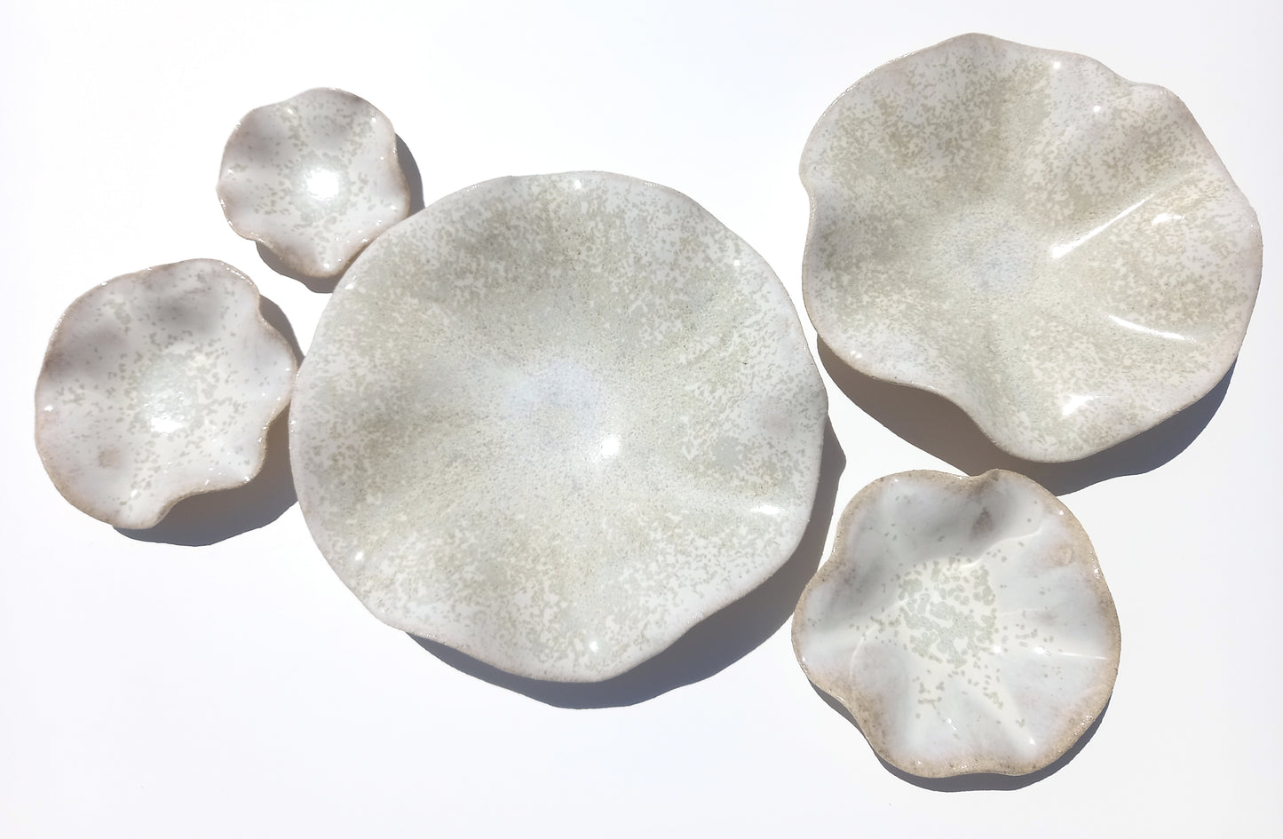 Alabaster Speckle White Porcelain Art Sculpture: Ivory Ceramic Wall Decor, Made to Order