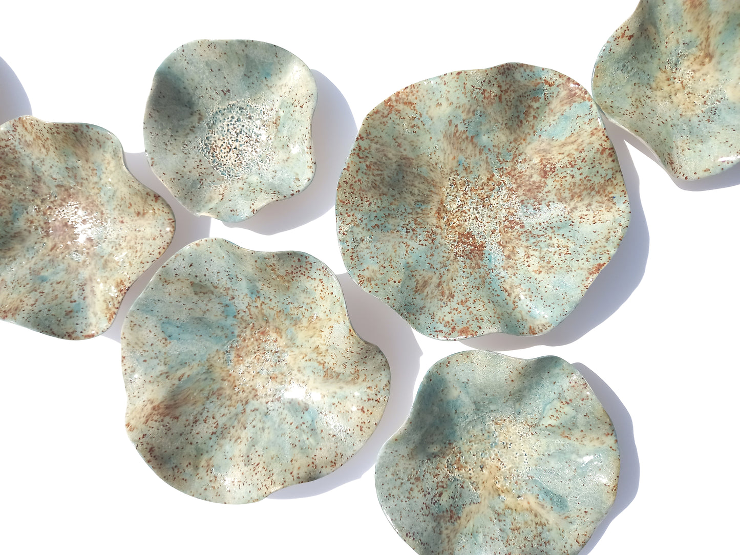 Sage Green and Rust Ceramic Wall Art: Art Installation Sculpture, Made to Order