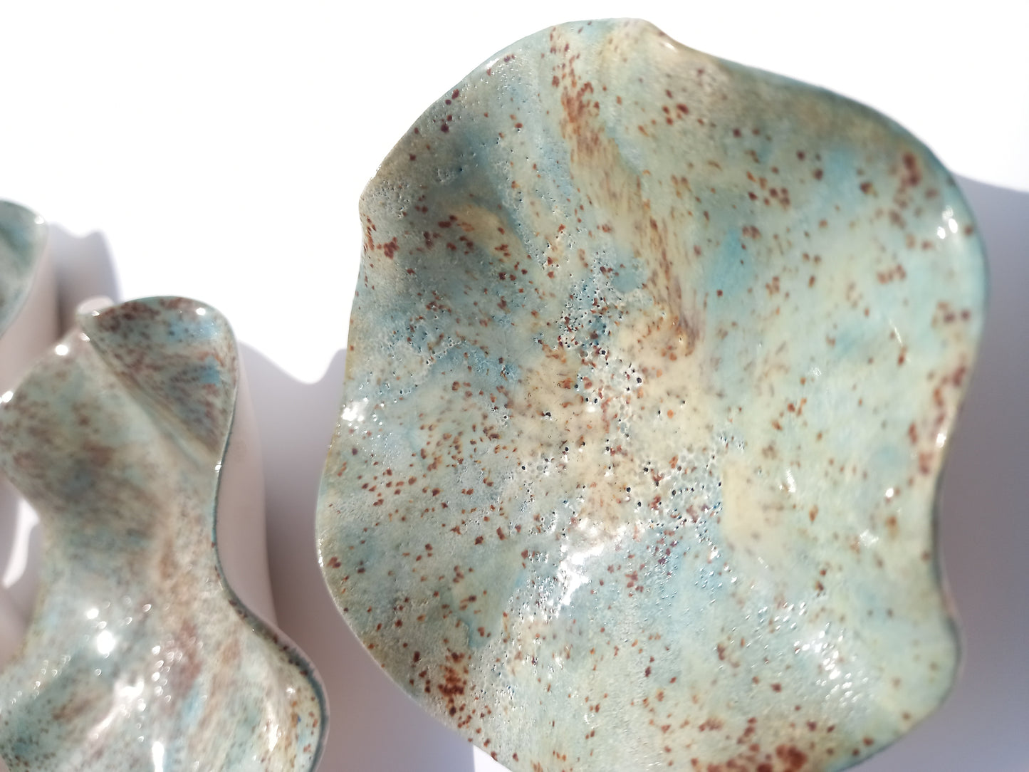 Sage Green and Rust Ceramic Wall Art: Art Installation Sculpture, Made to Order