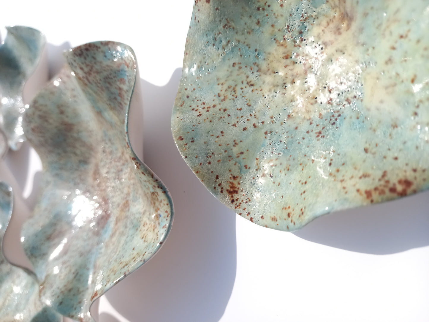 Sage Green and Rust Ceramic Wall Art: Art Installation Sculpture, Made to Order