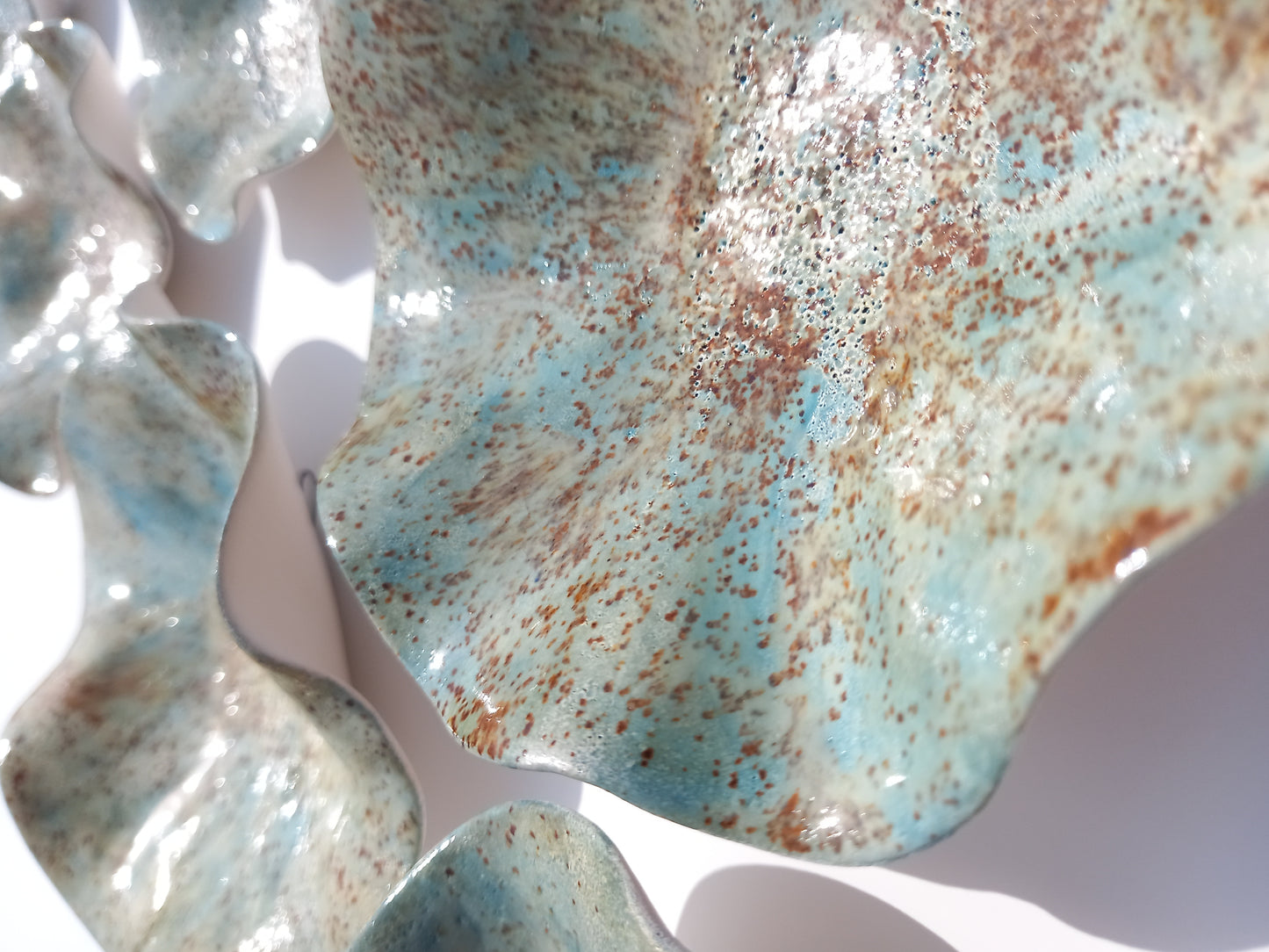 Sage Green and Rust Ceramic Wall Art: Art Installation Sculpture, Made to Order