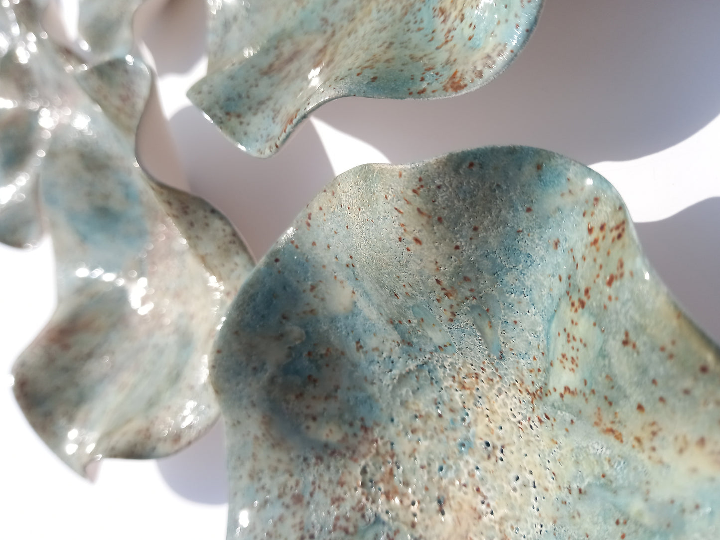 Sage Green and Rust Ceramic Wall Art: Art Installation Sculpture, Made to Order