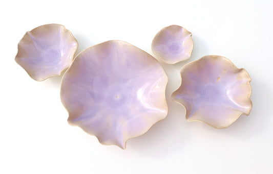 Lavender Porcelain Art Sculpture: Violet Ceramic Wall Decor, Made to Order