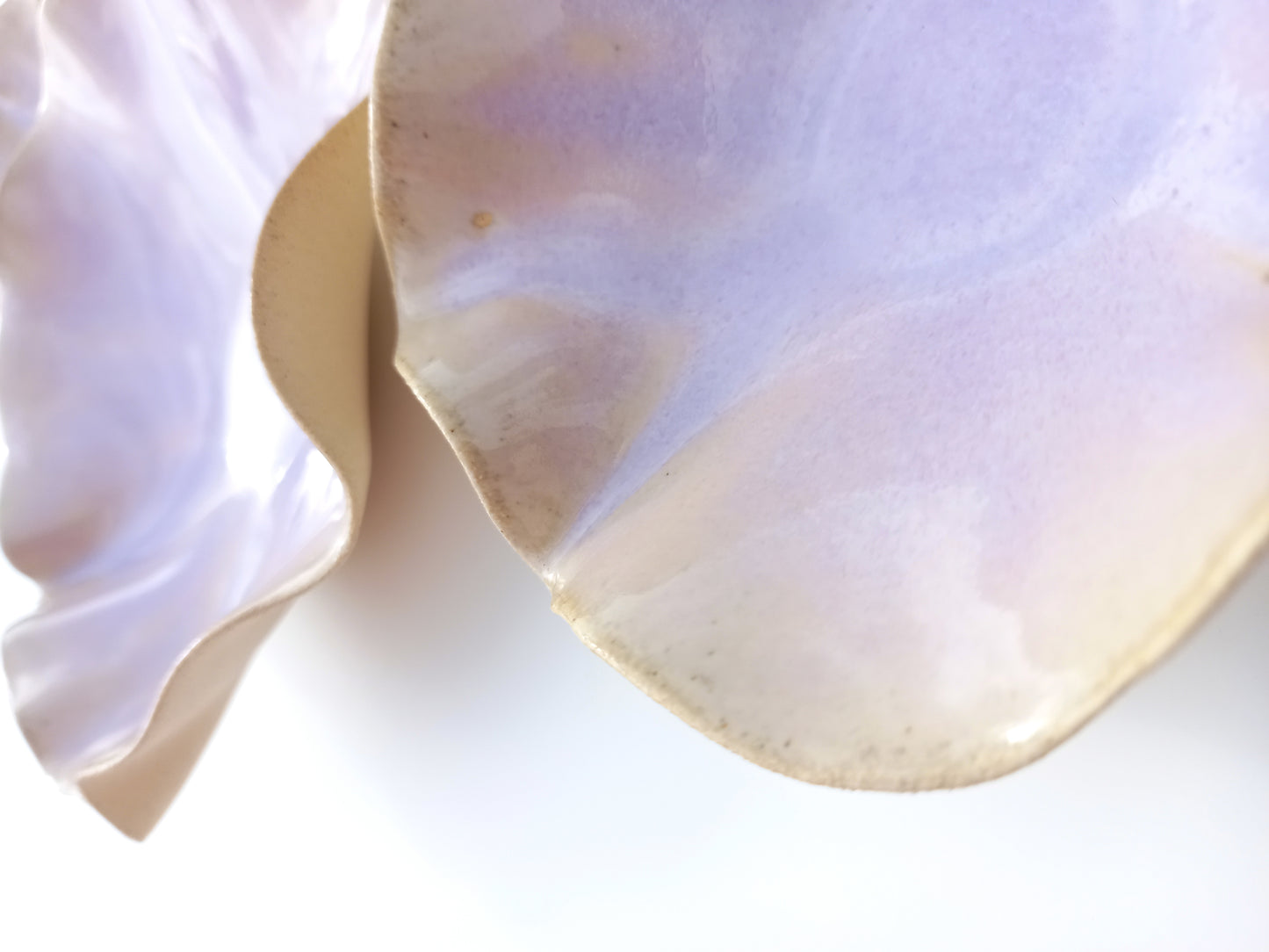 Lavender Porcelain Art Sculpture: Violet Ceramic Wall Decor, Made to Order