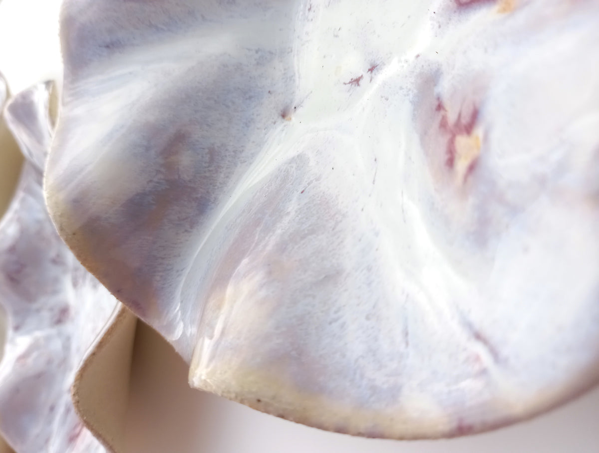 Heather Mauve and Opaline Wall Sculptures: Sculpted Ceramic Art - MADE TO ORDER