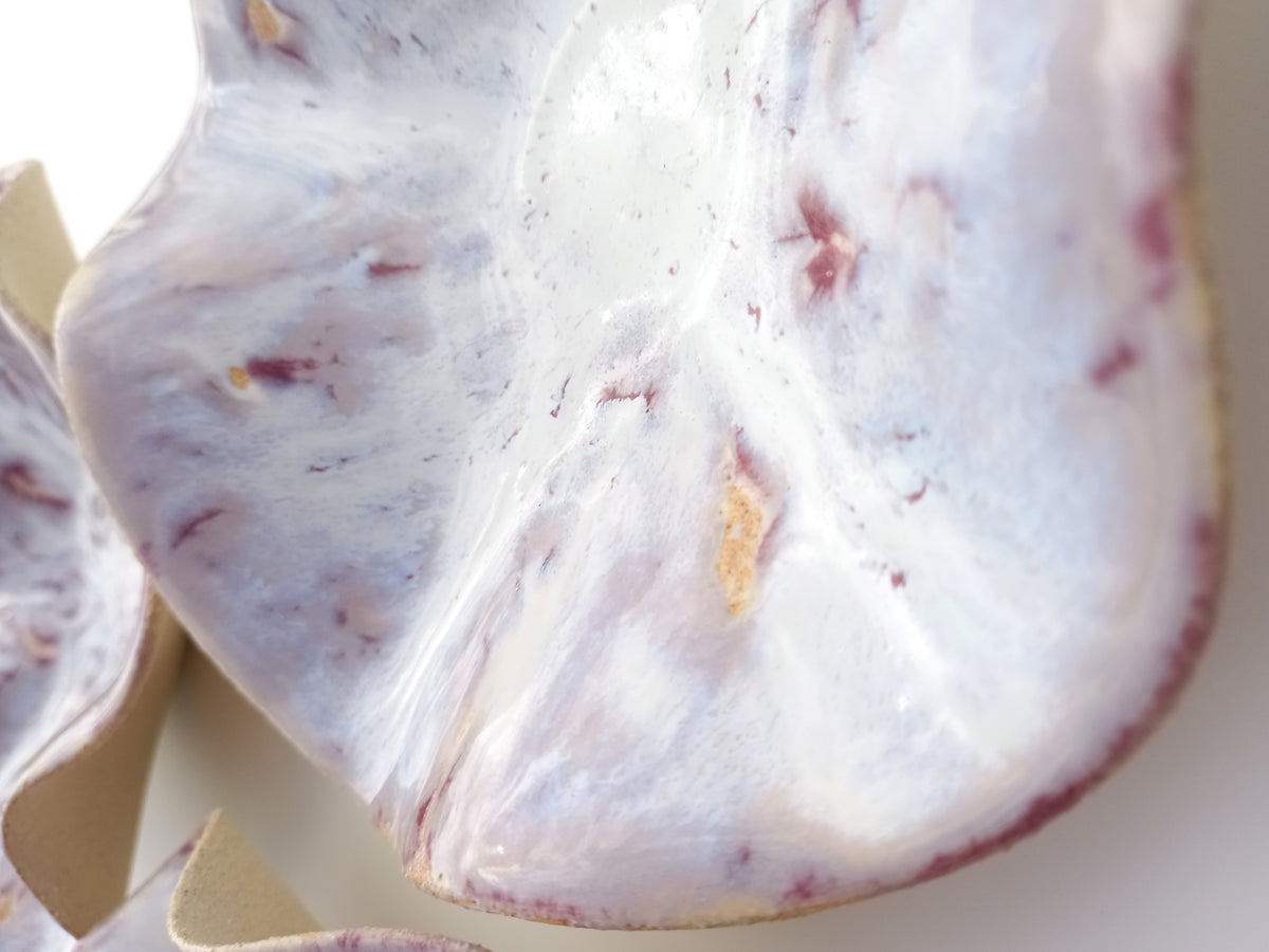 Heather Mauve and Opaline Wall Sculptures: Sculpted Ceramic Art - MADE TO ORDER