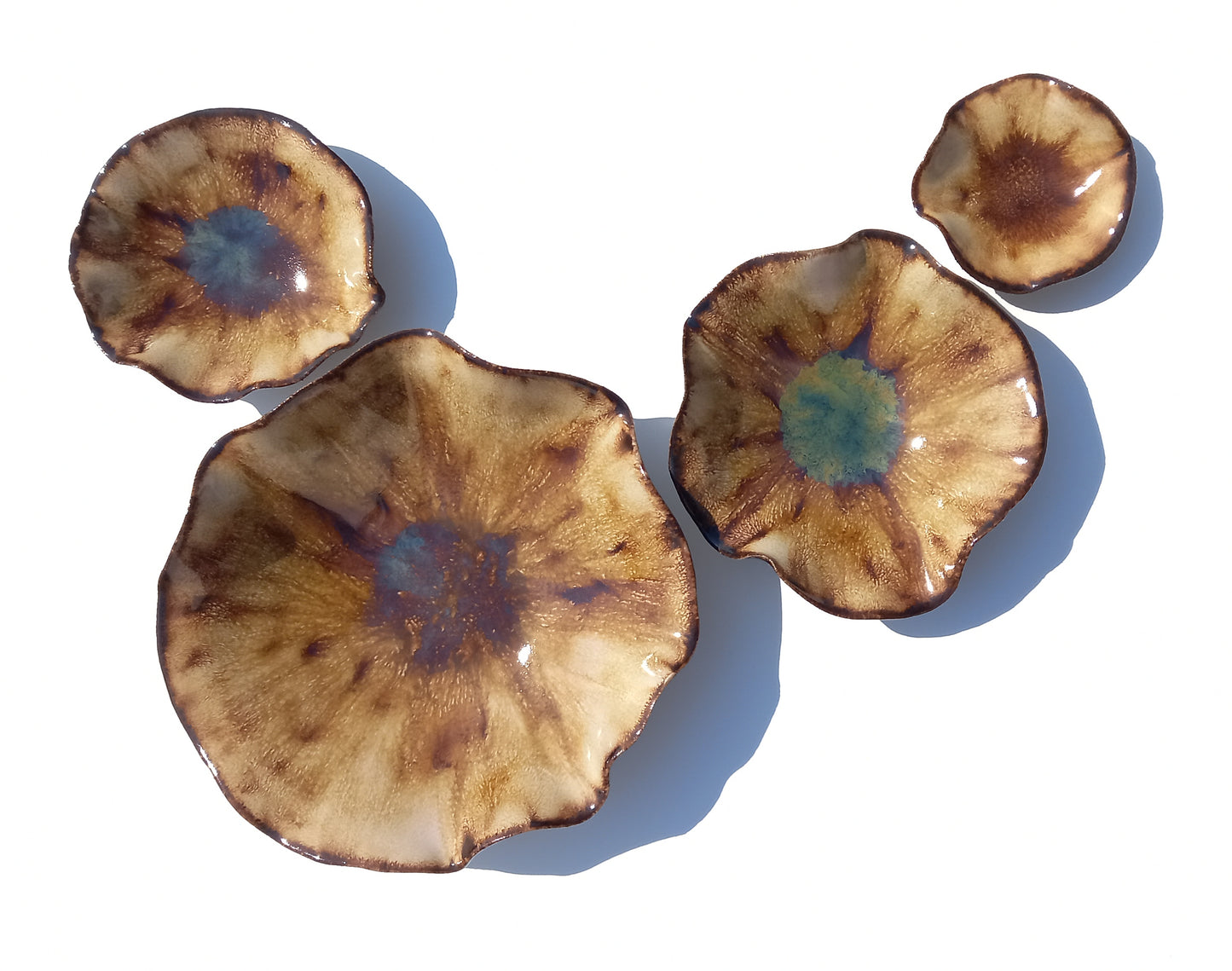 Amber Porcelain Art Sculpture: Ochre Ceramic Wall Decor, Made to Order