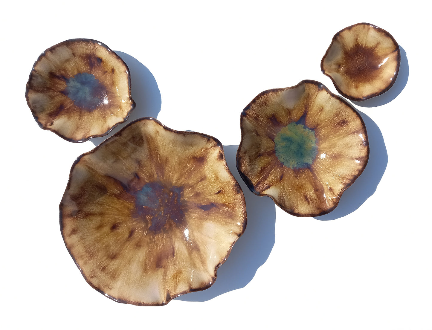 Amber Porcelain Art Sculpture: Ochre Ceramic Wall Decor, Made to Order