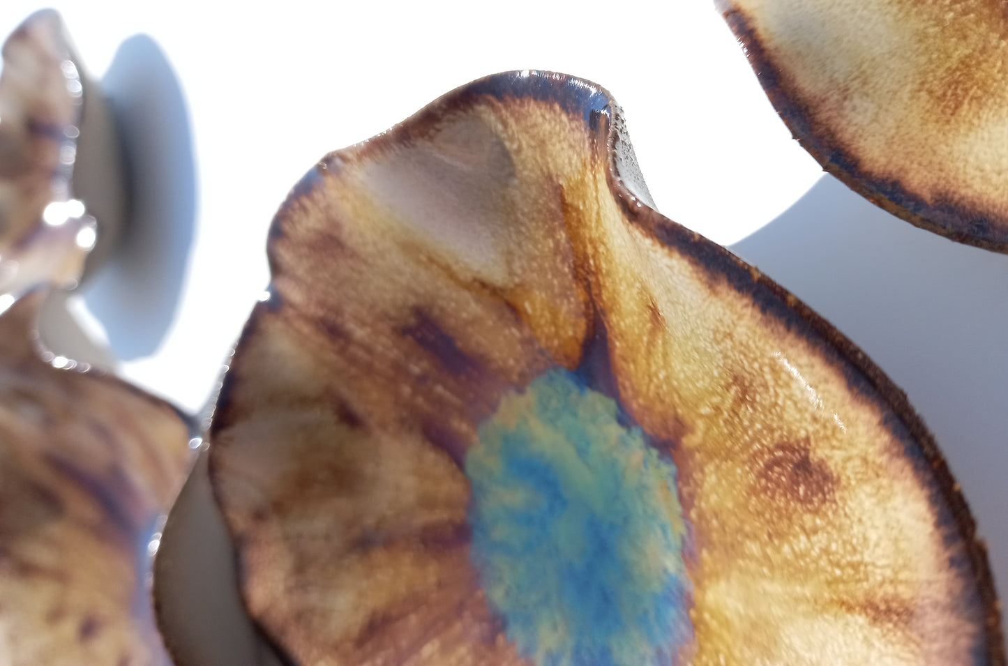 Amber Porcelain Art Sculpture: Ochre Ceramic Wall Decor, Made to Order