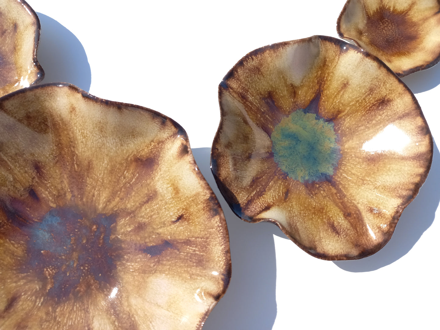 Amber Porcelain Art Sculpture: Ochre Ceramic Wall Decor, Made to Order