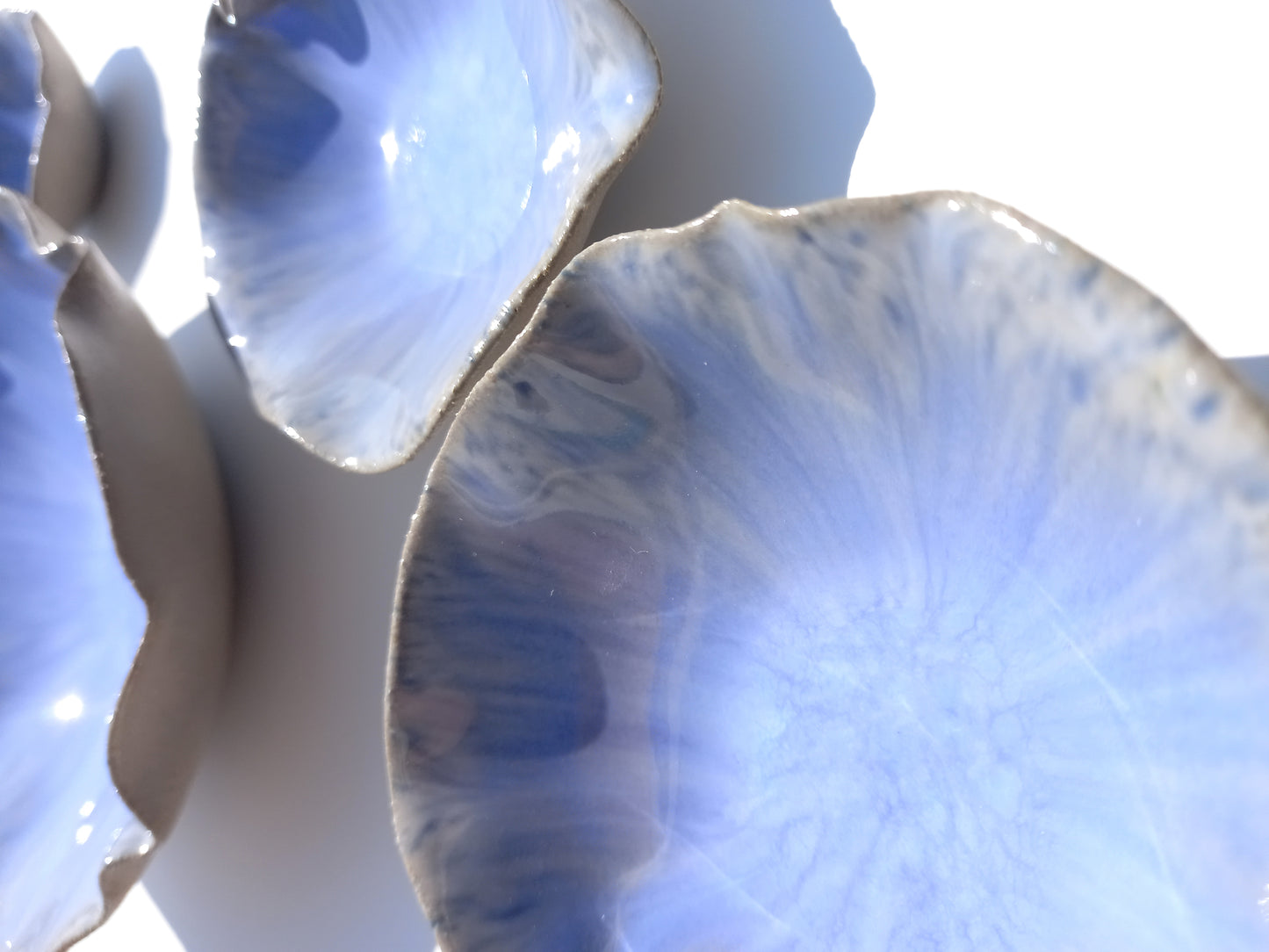 Cornflower Blue Porcelain Art Sculpture: Periwinkle Ceramic Wall Decor, Made to Order