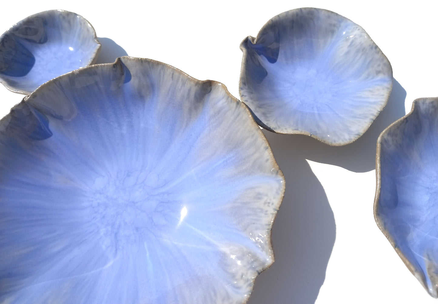 Cornflower Blue Porcelain Art Sculpture: Periwinkle Ceramic Wall Decor, Made to Order