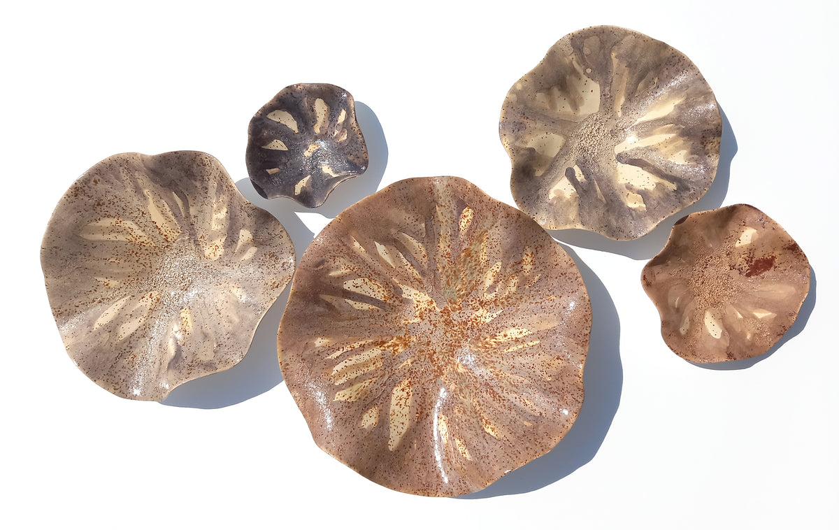 Greige & Chestnut Ceramic Wall Decor - Fine Art Sculpture, Made to Order