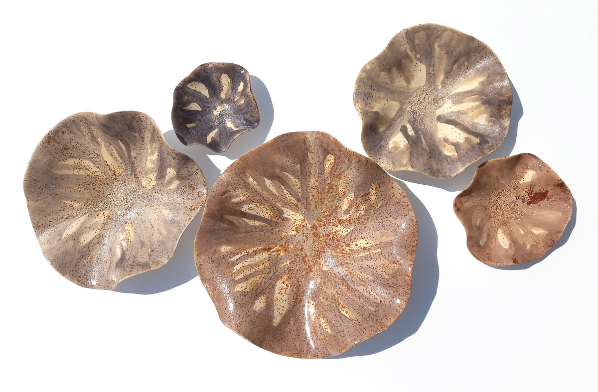 Greige & Chestnut Ceramic Wall Decor - Fine Art Sculpture, Made to Order