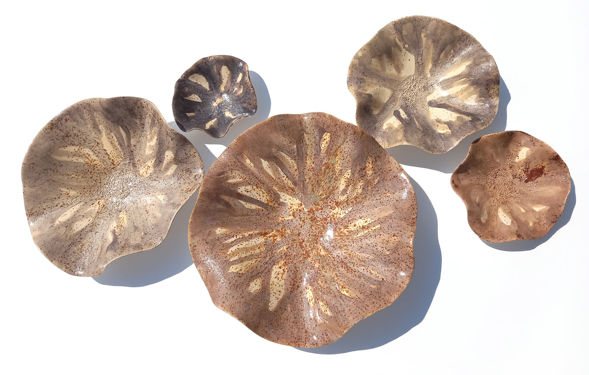 Greige & Chestnut Ceramic Wall Decor - Fine Art Sculpture, Made to Order