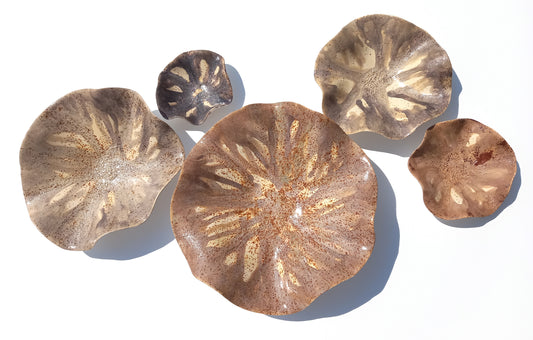 Greige & Chestnut Ceramic Wall Decor - Fine Art Sculpture, Made to Order